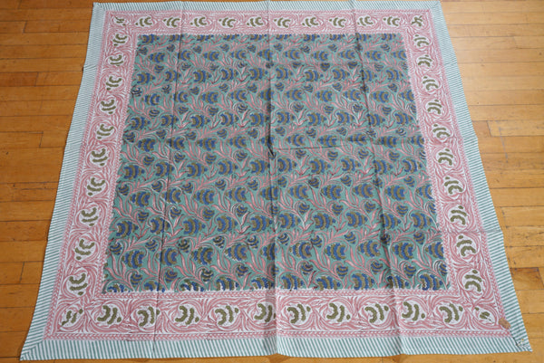 Block Printed Cotton Table Cover - 110 x 110 cms